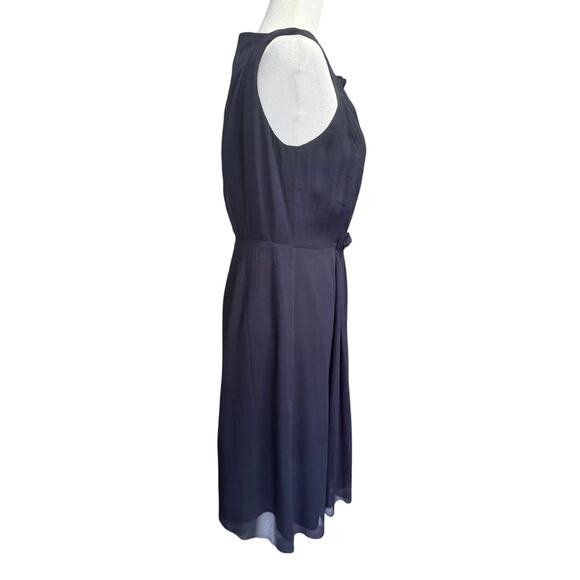 TORY BURCH Silk Crepe Georgette Style Dress in Navy Sz 8 - Picture 4 of 9